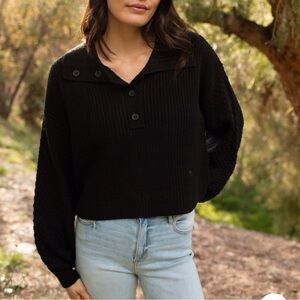 Black Sweater with button detail
